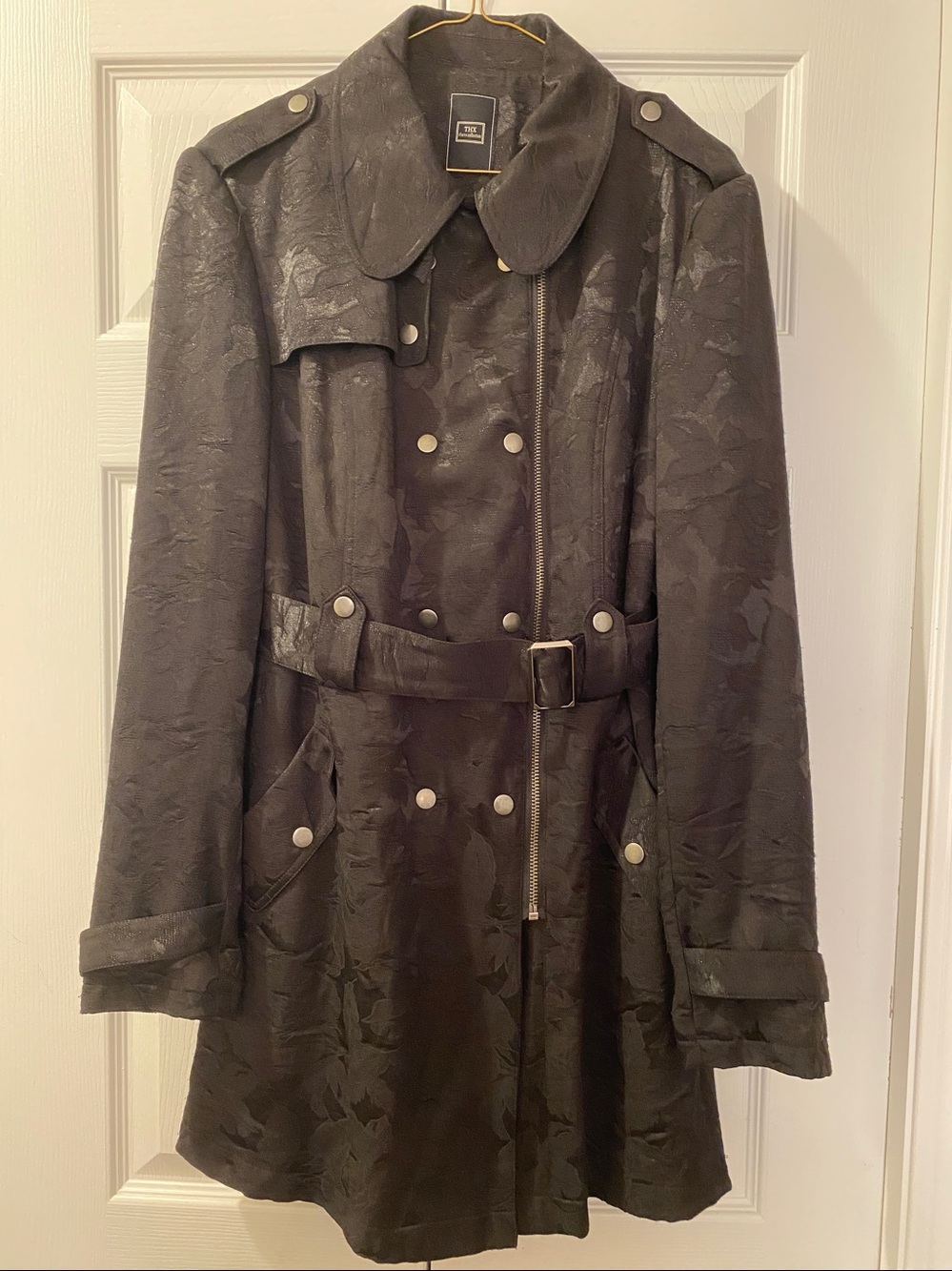 Women's Black Trench Coat with Satin Lining